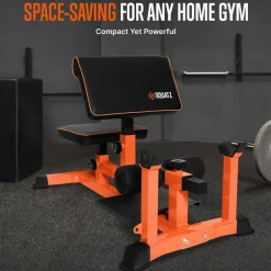 Sissy Squat Machine - Build Muscle - Heavy-Duty Steel - Black & Orange<SQUATZ Discount