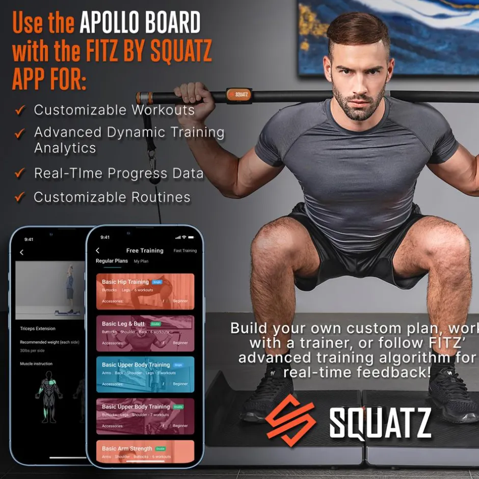 Smart Home Gym Board 265 lbs Resistance, Multifunctional Cable Machine<SQUATZ New