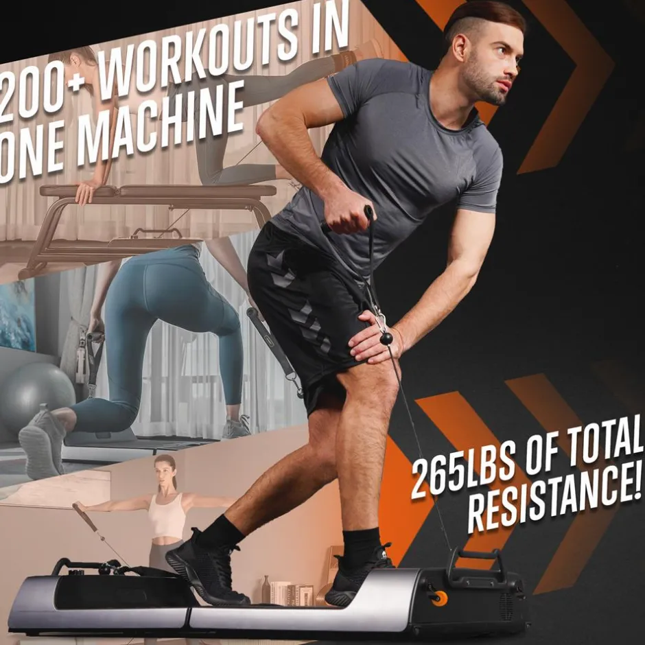 Smart Home Gym Board 265 lbs Resistance, Multifunctional Cable Machine<SQUATZ New