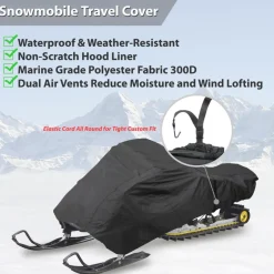 Snowmobile Cover Waterproof Marine Polyester Dual Vents 126-138"<Pyle New