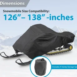 Snowmobile Cover Waterproof Marine Polyester Dual Vents 126-138