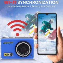 Sports Action Camera 1080p HD Wi-Fi Waterproof Case Blue<Pyle Sale
