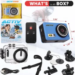 Sports Action Camera 1080p HD Wi-Fi Waterproof Case Blue<Pyle Sale