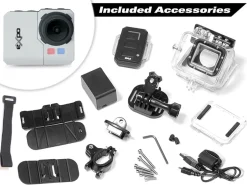Sports Action Camera 1080p HD Video Waterproof Case Silver<Pyle
