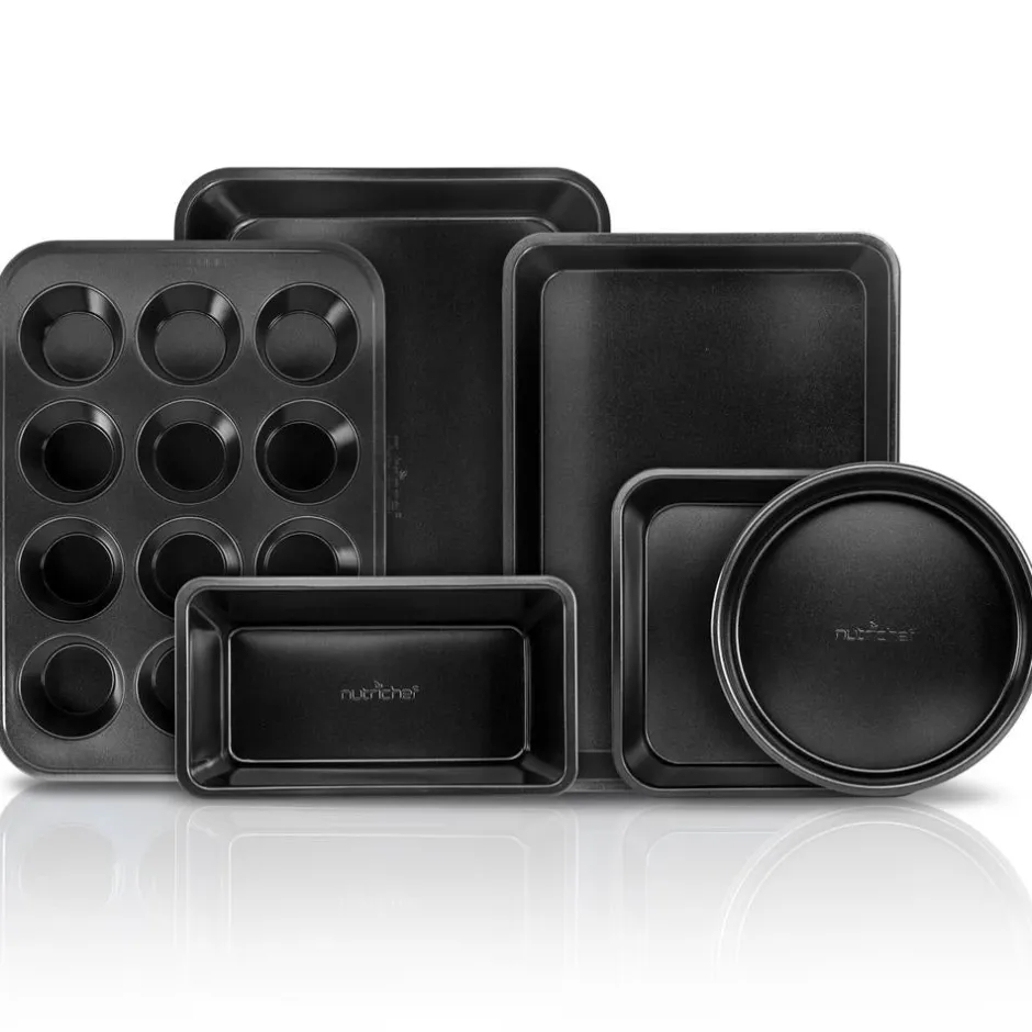 Stackable Non-Stick Bakeware Set, Easy Release Carbon Steel, Black<NutriChef Best