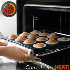 Stackable Non-Stick Bakeware Set, Easy Release Carbon Steel, Black<NutriChef Best