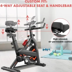 Stationary Cycling Bike - Fun Indoor Workout, 8 Resistance Levels, Steel Frame<SQUATZ Best