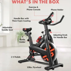 Stationary Cycling Bike - Fun Indoor Workout, 8 Resistance Levels, Steel Frame<SQUATZ Best