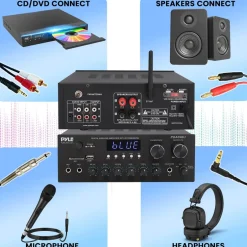 Stereo Amplifier with Bluetooth, 300W HiFi Sound, Metal Panel<Pyle Discount