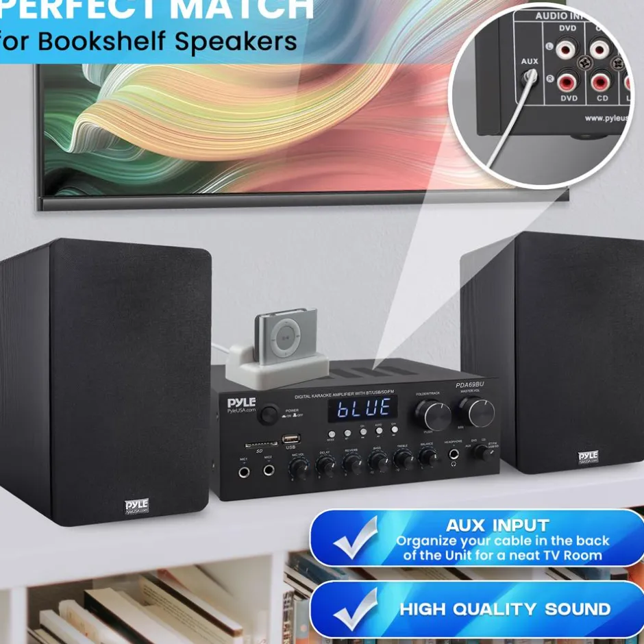 Stereo Amplifier with Bluetooth, 300W HiFi Sound, Metal Panel<Pyle Discount