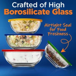 Superior Glass Mixing Bowls With Pe Lids<NutriChef Outlet