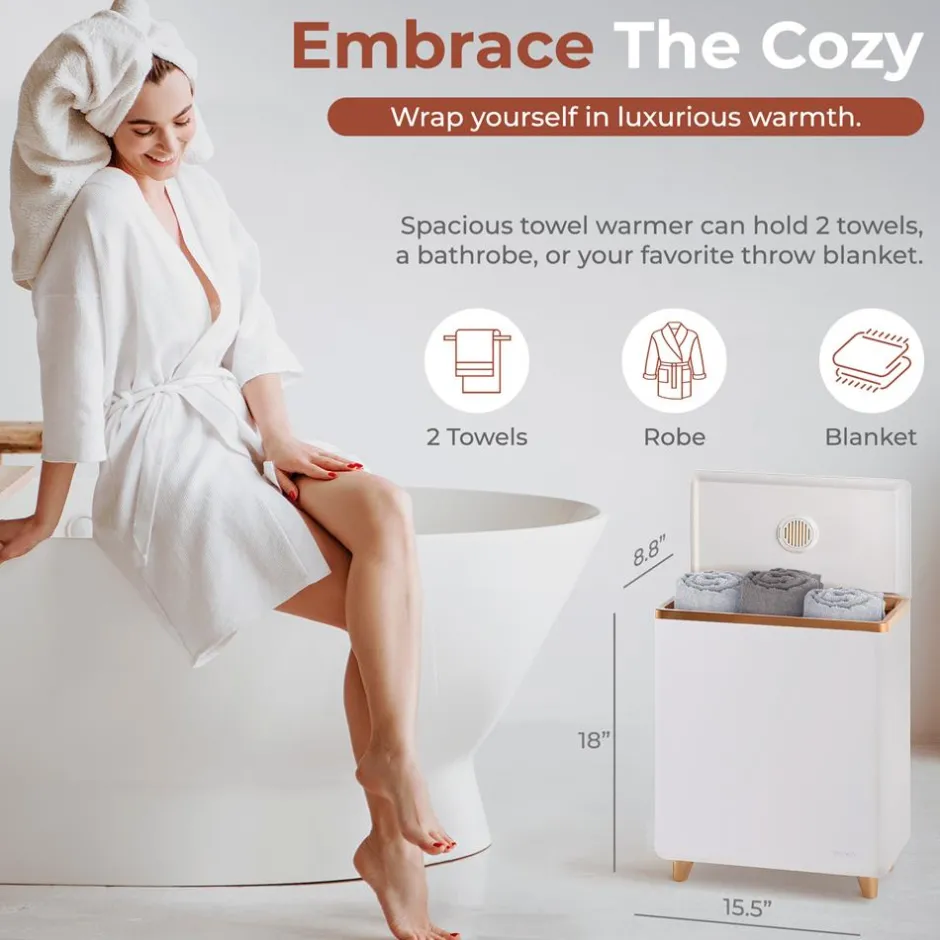 Towel Warmer with Auto Shut-Off, Holds 2 Towels, Rose Gold<SereneLife Discount