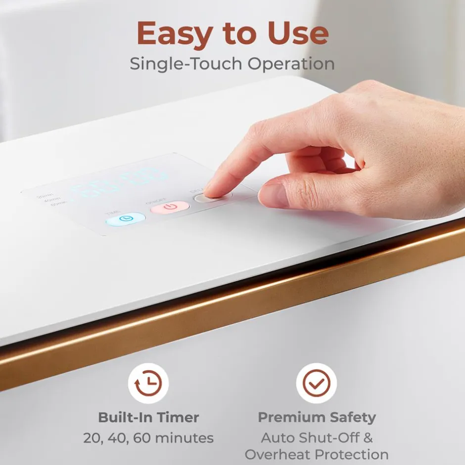 Towel Warmer with Auto Shut-Off, Holds 2 Towels, Rose Gold<SereneLife Discount