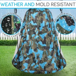 Tree Swing Tent for Kids - Relaxing Fun, Padded Seat, Camo<SereneLife New