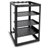 20U Open Frame Server Rack - Easy Mobility, Heavy-Duty Steel, Black<Pyle Discount
