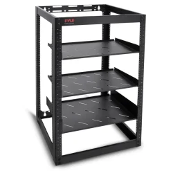 20U Open Frame Server Rack - Easy Mobility, Heavy-Duty Steel, Black<Pyle Discount