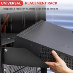 2U Server Rack Shelf, Enhanced Airflow, Heavy-Duty Steel, Black<Pyle Hot