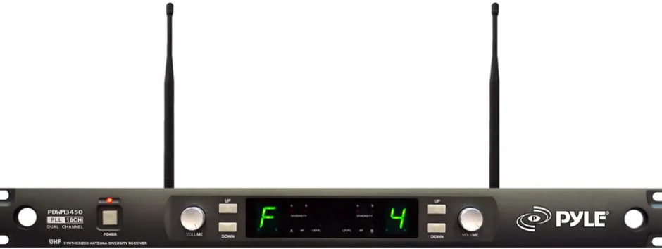 UHF Wireless Microphone System 164ft Range 16 Channels Rack Mountable<Pyle