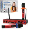UHF Wireless Microphone System 165ft Range Bluetooth Red<Pyle New