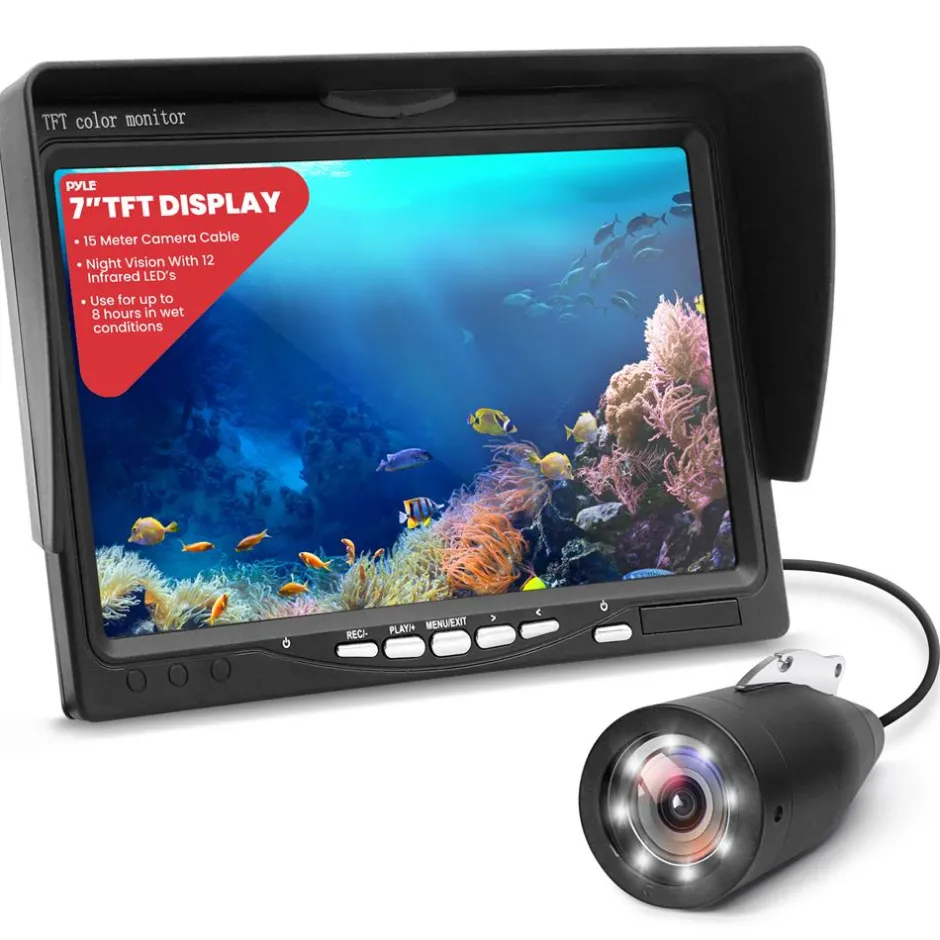 Underwater Fishing Camera, HD Lens, 7" LCD, Infrared Night Vision, Waterproof<Pyle Best