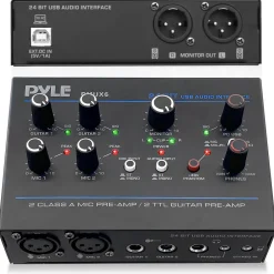 USB Audio Interface - Pristine Recording - Ultralow Noise - Compact Design<Pyle Online