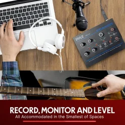 USB Audio Interface - Pristine Recording - Ultralow Noise - Compact Design<Pyle Online