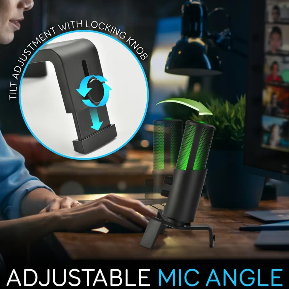 USB Microphone 4 Modes Condenser RGB LED for Gaming/Podcasting<Pyle Hot