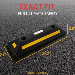 Vehicle Wheel Stops, Parking Aid, High-Density Rubber, Yellow Reflective<Pyle New
