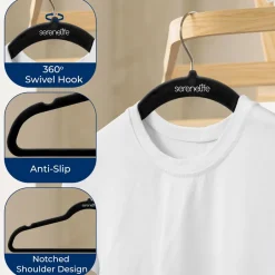 Velvet Hangers 10-Pack, Non-Slip, 360° Swivel Hook, Space-Saving<SereneLife Discount