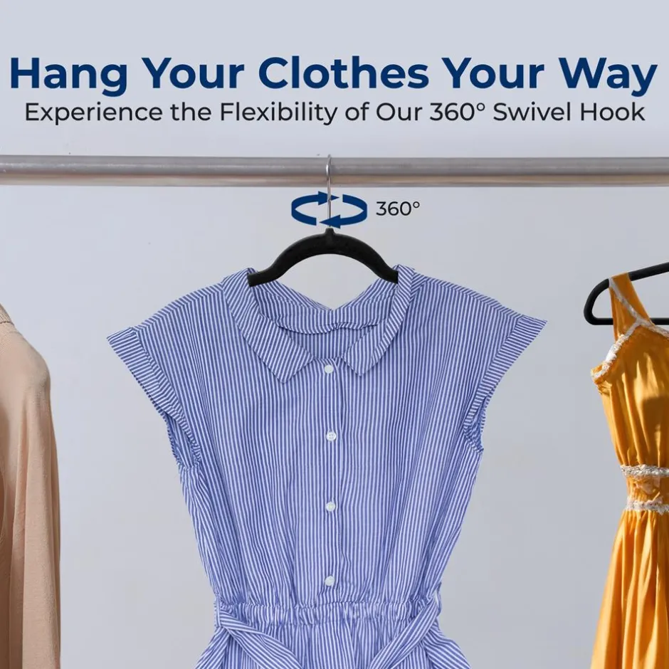 Velvet Hangers 10-Pack, Non-Slip, 360° Swivel Hook, Space-Saving<SereneLife Discount
