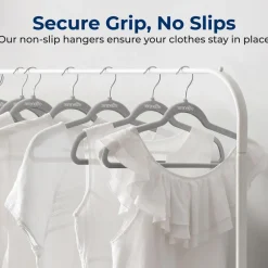 Velvet Hangers 20-Pack, Non-Slip, Space-Saving, 360° Swivel Hook, Gray<SereneLife Best