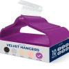 Velvet Hangers 10-Pack, Non-Slip, 360¬∞ Swivel Hook, Space-Saving, Purple<SereneLife Sale