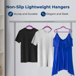 Velvet Hangers 10-Pack, Non-Slip, 360° Swivel Hook, Space-Saving, Purple<SereneLife Sale