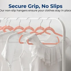 Velvet Hangers 20-Pack, Non-Slip, Space-Saving, 360° Swivel Hook, Pink<SereneLife Best