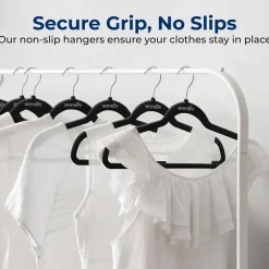 Velvet Non-Slip Hangers 50-Pack, Space-Saving, 360° Swivel Hook<SereneLife Online