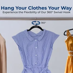 Velvet Non-Slip Hangers 50-Pack, Space-Saving, 360° Swivel Hook<SereneLife Online