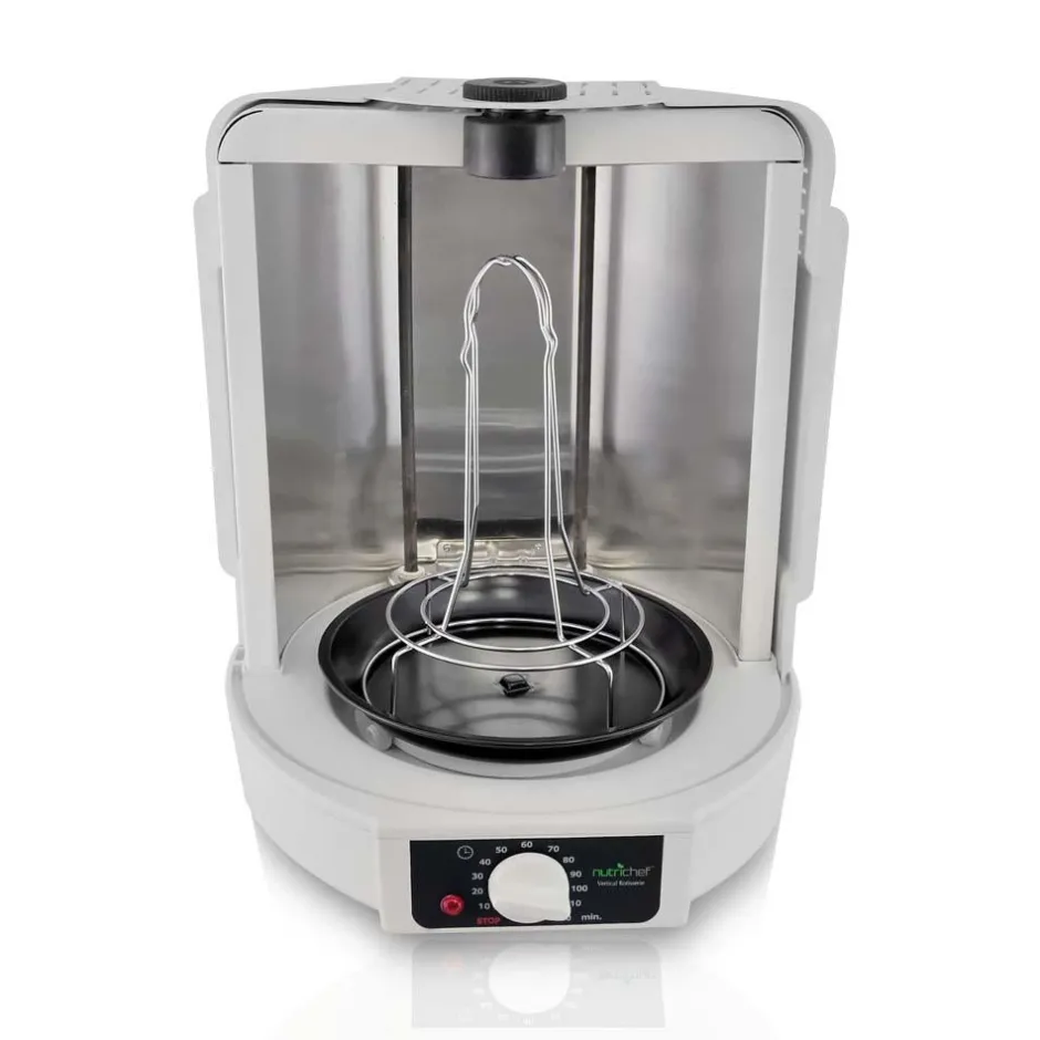 Vertical Rotisserie Oven - Fat-Reducing Dual Heating - White<NutriChef Discount