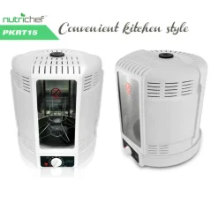 Vertical Rotisserie Oven - Fat-Reducing Dual Heating - White<NutriChef Discount