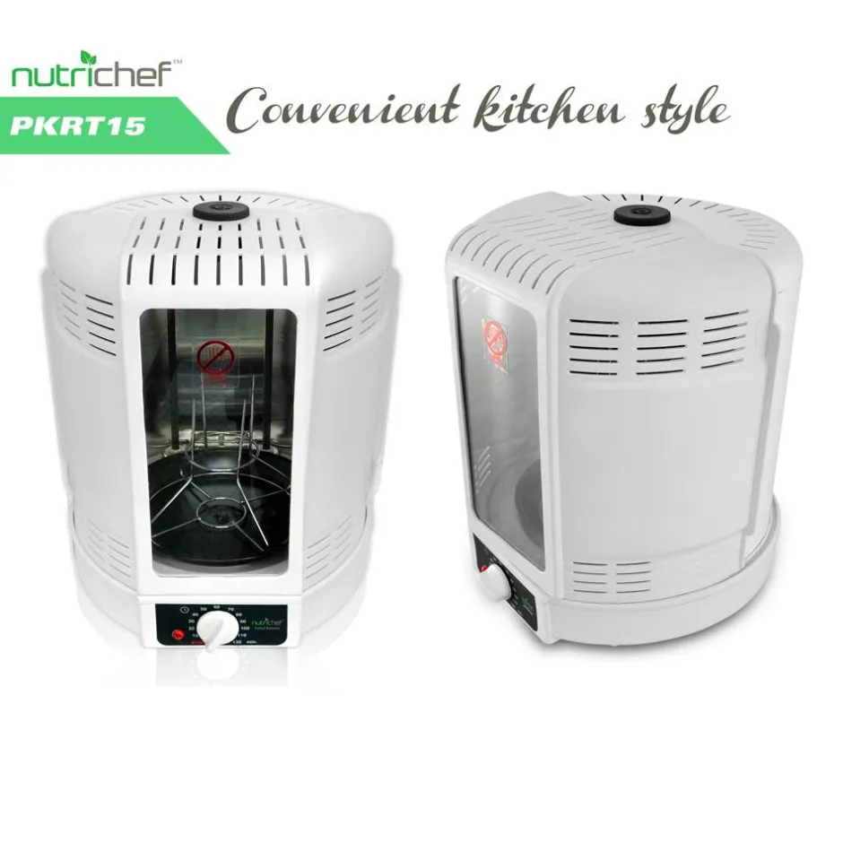 Vertical Rotisserie Oven - Fat-Reducing Dual Heating - White<NutriChef Discount