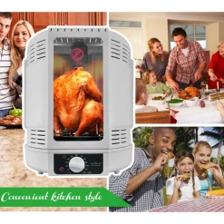 Vertical Rotisserie Oven - Fat-Reducing Dual Heating - White<NutriChef Discount