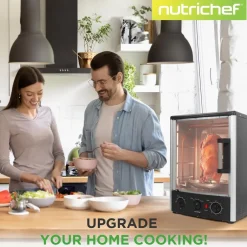 Vertical Rotisserie Oven, 2 Shelves, 1500W, Tempered Glass Door<NutriChef