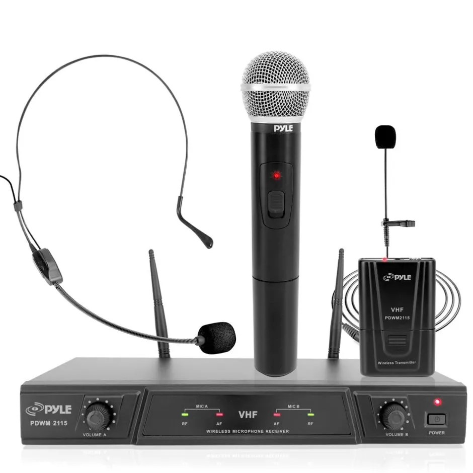 Vhf 2-Ch. Wireless Microphone System Kit<Pyle Best