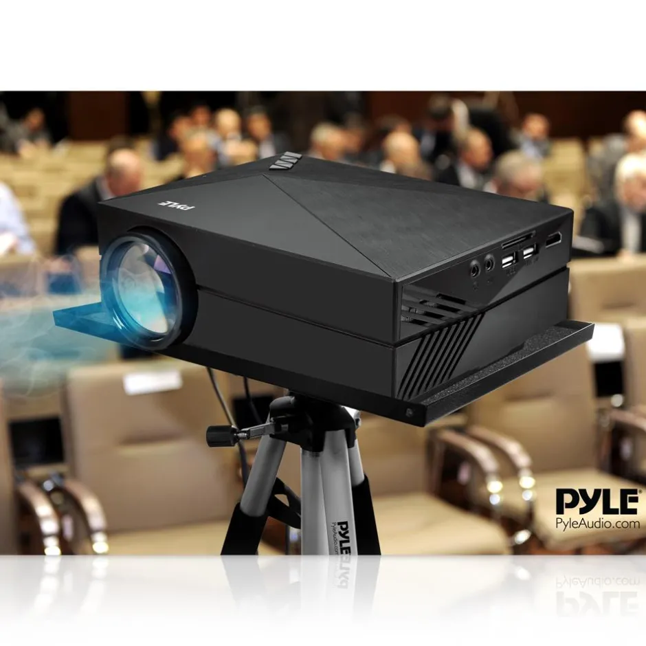 Video Projector Stand, Adjustable Height, 360° Rotating Tray, Aluminum<Pyle Outlet