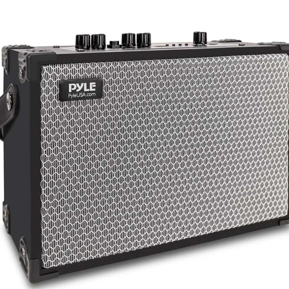 Vintage Bluetooth Speaker, 120W Bass, Rechargeable, Leather, TWS, FM Radio<Pyle
