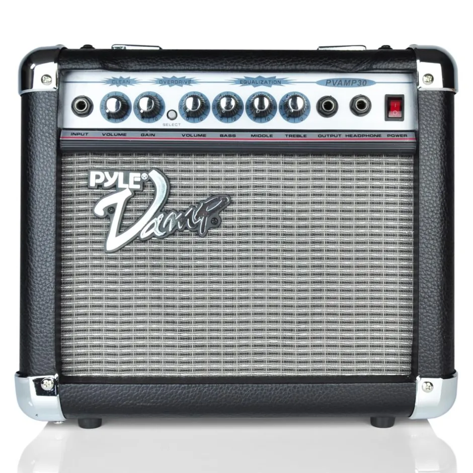 30W Amplifier, Crunchy Sound, 3-Band EQ, Overdrive, 6" Speaker<Pyle