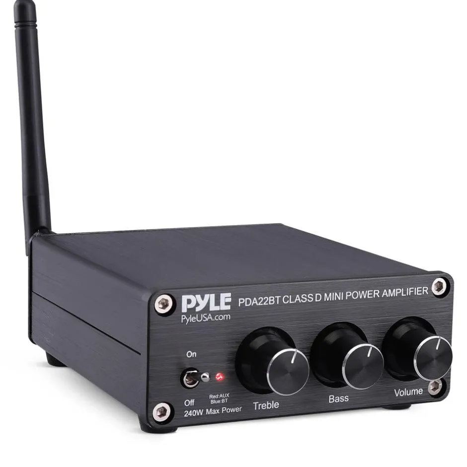 200W Bluetooth 5.0 Stereo Amplifier - Compact Mini Receiver with Bass Control<Pyle Discount