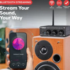200W Bluetooth 5.0 Stereo Amplifier - Compact Mini Receiver with Bass Control<Pyle Discount
