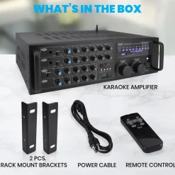 2000W Bluetooth Mixing Amplifier, Karaoke/PA, USB/SD, Rack Mountable<Pyle Clearance