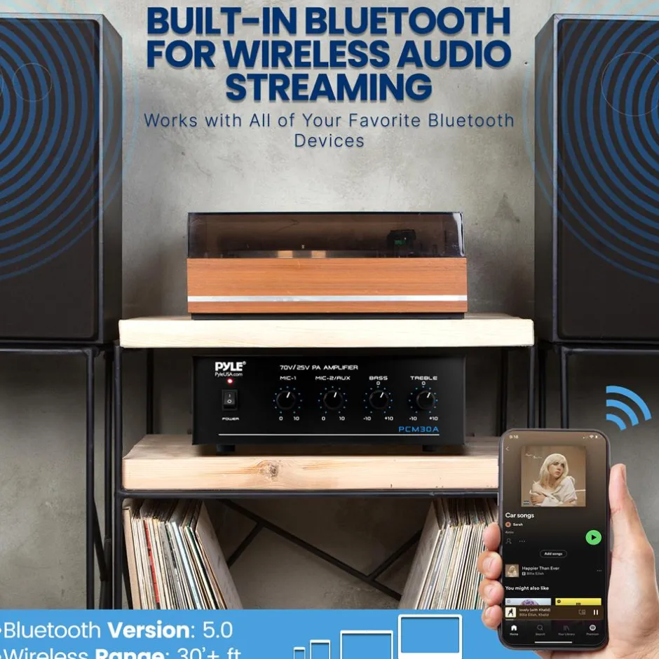 60W Bluetooth Power Amplifier with USB SD FM Radio<Pyle Sale