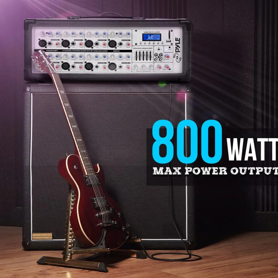 800W Bluetooth Stage Mixer - Pro Audio Sound, MP3/USB/SD, LCD Display<Pyle Clearance